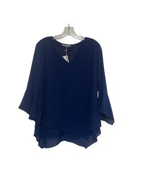 Furnex Layered Chiffon Blouse XXL Blue New Lightweight Flowing Top
